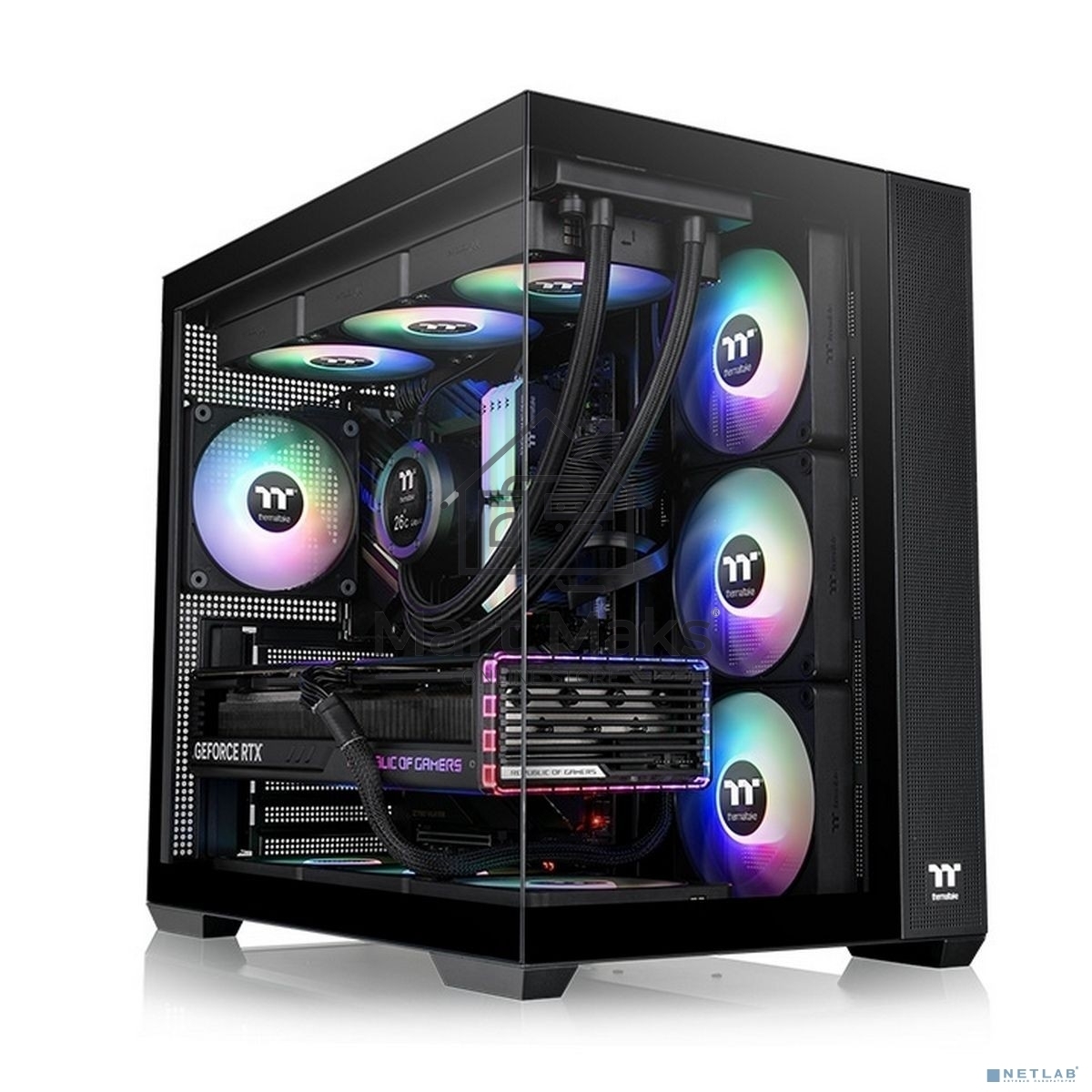 Корпус Thermaltake View 380 TG ARGB черный без БП ATX 6x120mm 2x140mm 1x200mm 2xUSB3.0 audio bott PSU