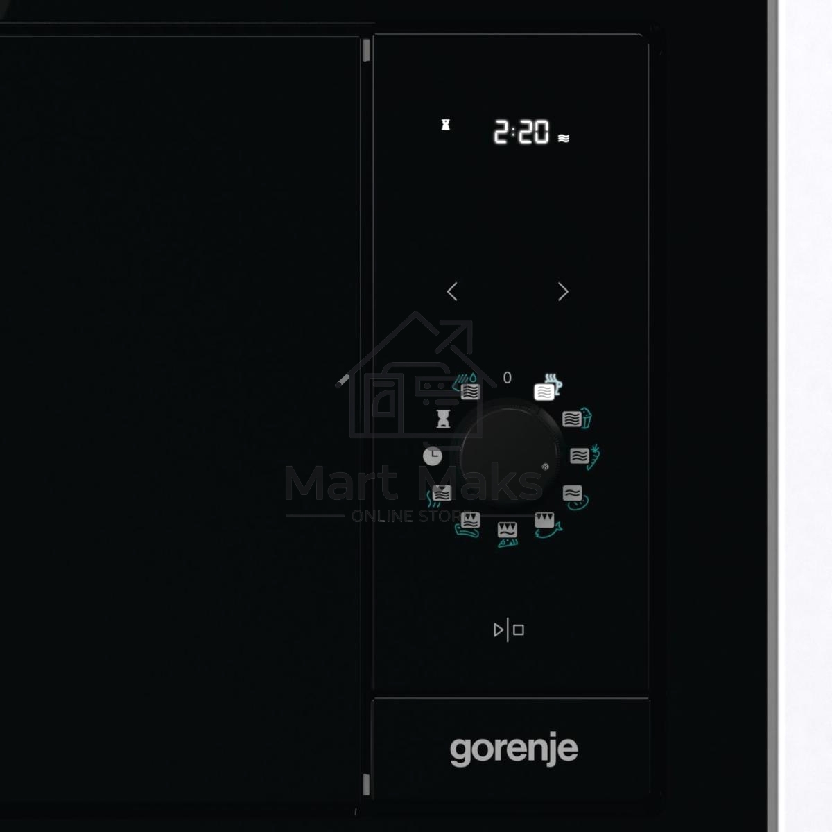 Микроволновая печь встраиваемая GORENJE BM235G1SYB черный 23 л, 900 Вт, переключатели - поворотный механизм/сенсор