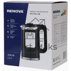Чайник электрический Renova KT17G-11B Термостойко стекло