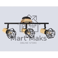 Светильник Ambrella light TR8753/3 BK/WD черный/дерево IP20 E27/3 435*115*200