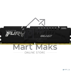 Оперативная память Kingston Fury Beast, DDR5, 32GB (1x32GB), 5600 MHz, CL40, с радиатором, чёрный