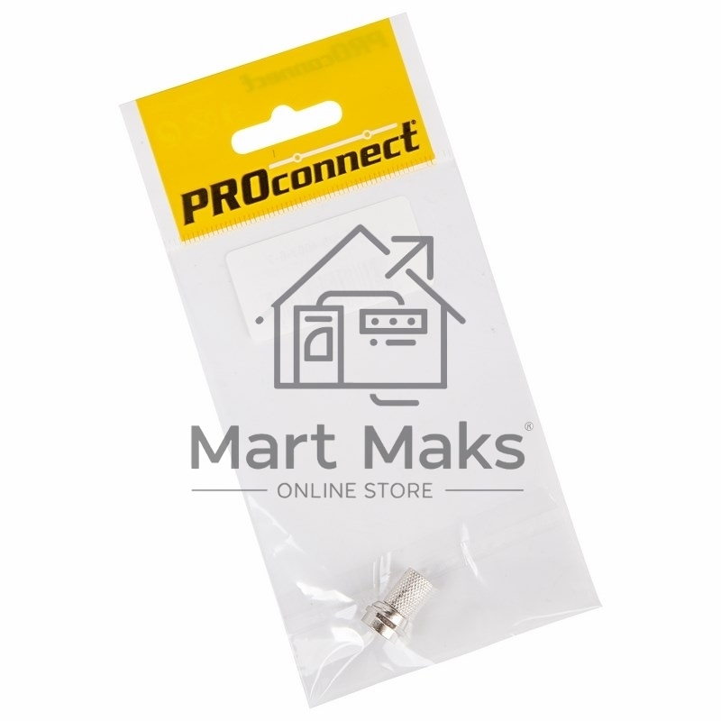 Разъем антенный на кабель Proconnect, штекер F для кабеля RG-6, (1шт.) (пакет)