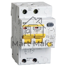Выключатель автоматический дифференциального тока 2п C 10А 30мА тип AC 4.5кА АД-12 IEK MAD10-2-010-C-030