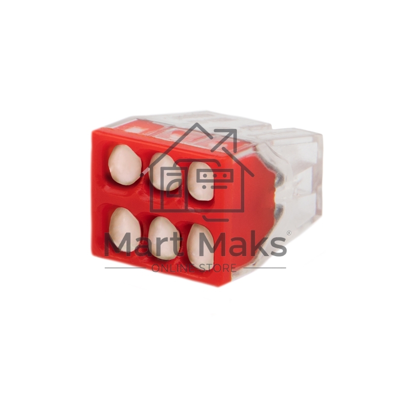 Экспресс-клемма с пастой Rexant СМК 2273-246, 6-проводная 0.5-2.5 мм², прозрачная (100 шт./уп.)