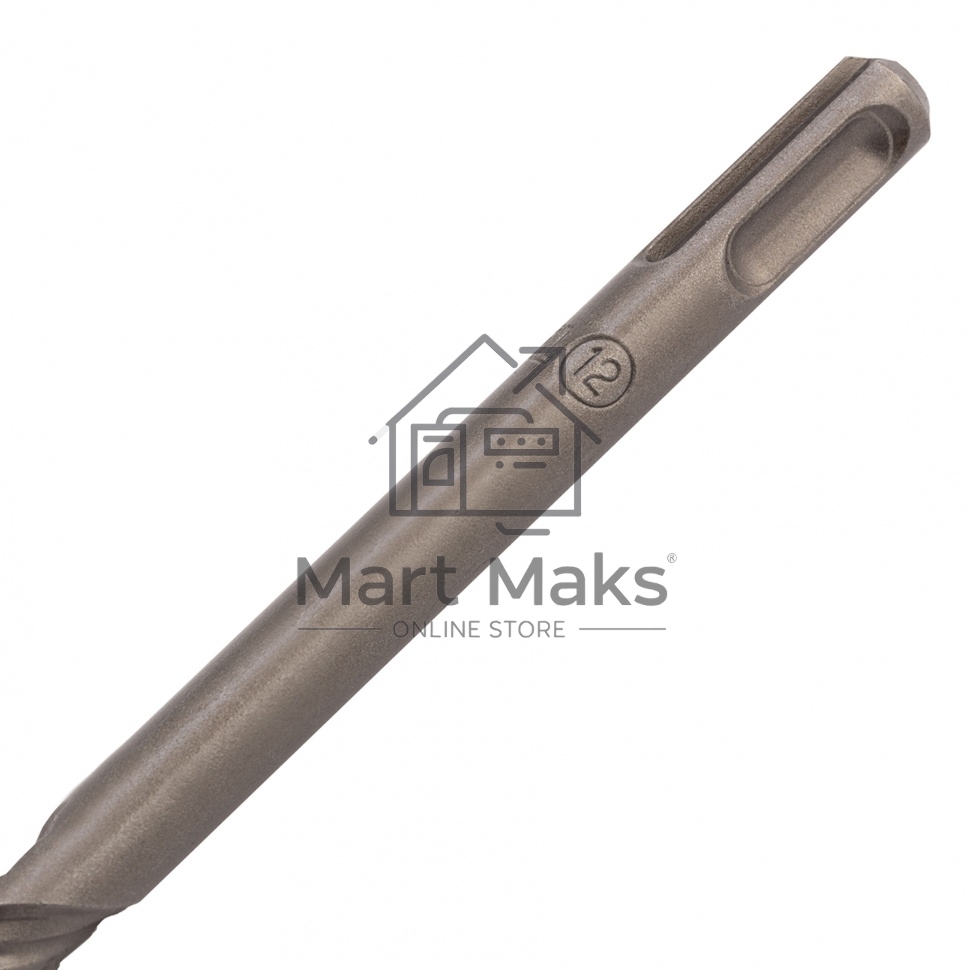 Бур по бетону, двойная спираль, Cobalt W-tip, 12x600 мм, SDS PLUS Denzel