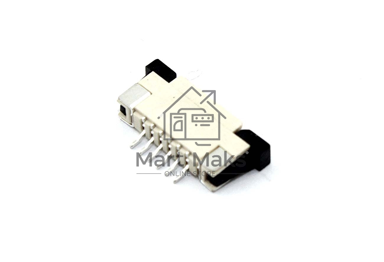 Разъем FPC  Half Coverage Top Contact 1.0K-BS-6PWB 6 pin высота 2мм шаг 1мм