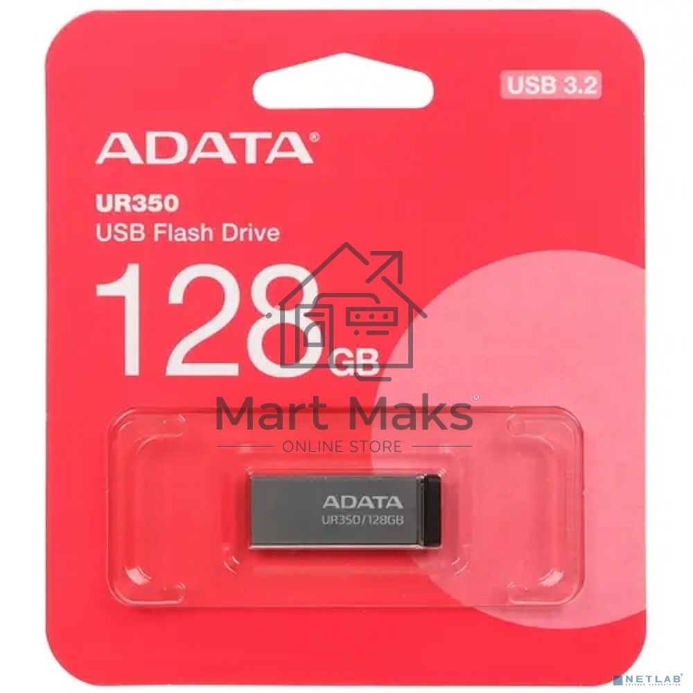 Флешка USB R/W ADATA UR350-128G-RSR/BK USB3.2 128G черный