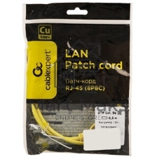 Патч-корд UTP Cablexpert cat.5e, 0.5м, литой, многожильный, желтый