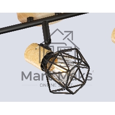 Светильник Ambrella light TR8753/3 BK/WD черный/дерево IP20 E27/3 435*115*200