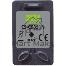 Картридж струйный Cactus CS-C9351CN черный (20мл) для HP D1468/D1520/D1420/D1560/D1530/D1341/D1320/D1312/D1455/D2330/D2430/D1430/D2460/D2445/D1360/D1460/D1415/D1568/D2345/D1445/D2320/D1330;OfficeJet J3635/J3625/J3608/J3640/4315xi, FAX 1250, Deskjet F2210, OfficeJet 4315, Deskjet F2120/F4140/F2120/F3