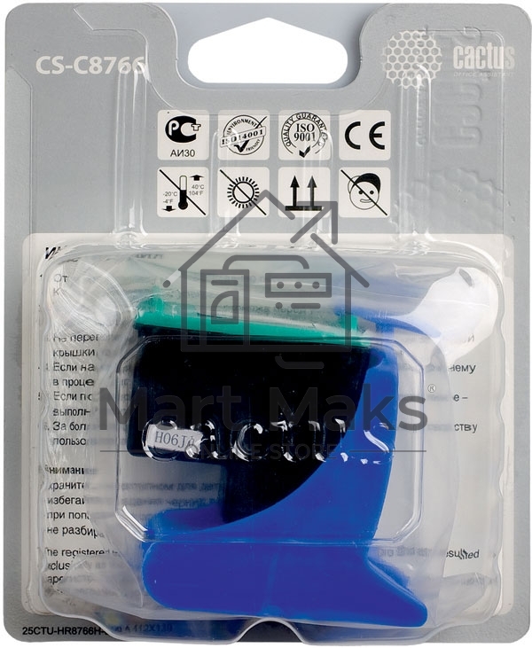 Картридж струйный Cactus CS-C8766 №135 многоцветный (18 мл) для HP DJ 5743/6543/6843/DJ 6213/7313/7413/6313/7213/7313/7413/K7103/PS 2573/2613/2713/8053/8153/8453/8753/D5063/Pro B8353