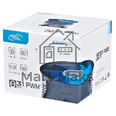 Кулер для процессора DEEPCOOL THETA 31 PWM черный/синий, 92 мм, алюминий/медь, 2400 об/мин, 32.5 дБ, 4 pin, 95 Вт, 60 мм