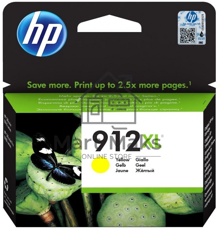 Картридж струйный HP 912XL 3YL83AE желтый увеличенной емкости (825 стр) для HP OfficeJet 801x, 802x