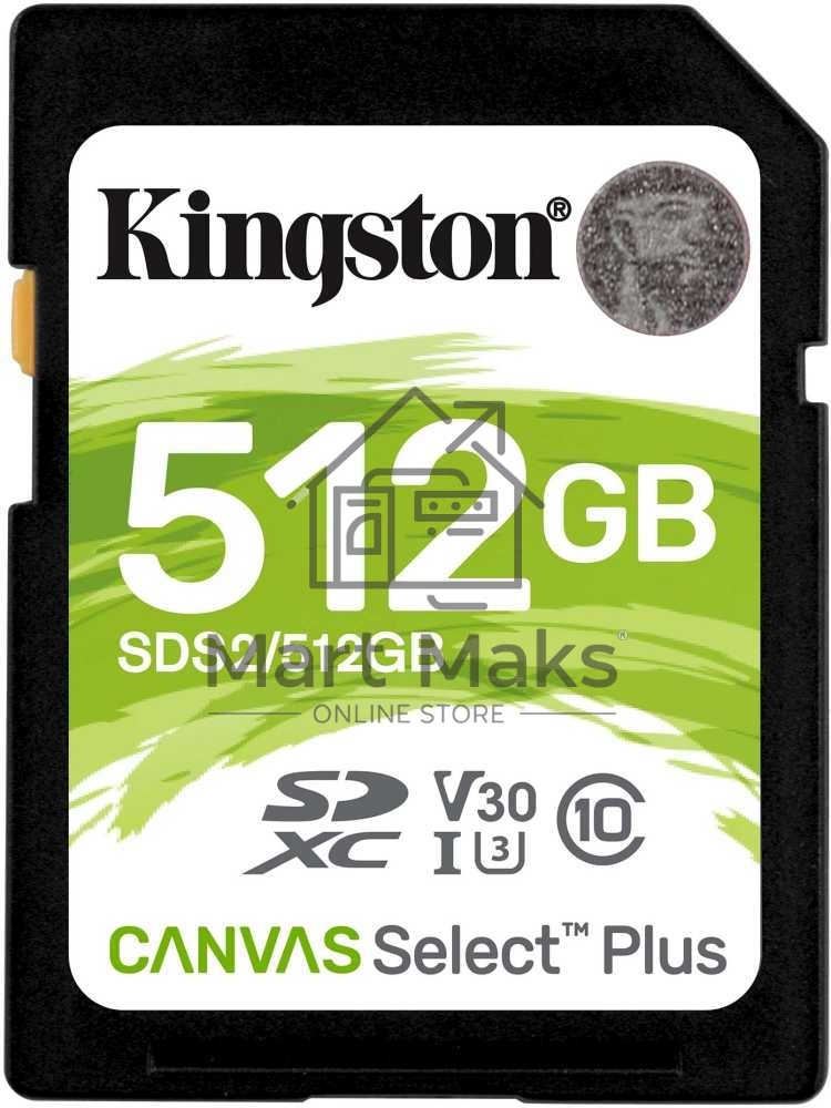 Флеш карта SDXC 512Gb Class10 Kingston SDS2/512GB Canvas Select Plus w/o adapter