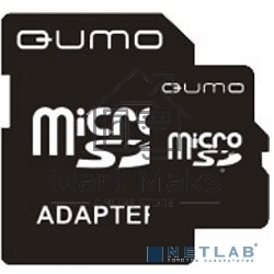 Флэш карта QUMO QM4GMICSDHC4 4Gb MicroSDHC Class 4, SD adapter