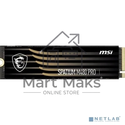 Накопитель SSD MSI SPATIUM M480 PRO, 4TB, PCIe 4.0 x4, M.2 2280, NVMe, R/W 7400/7000