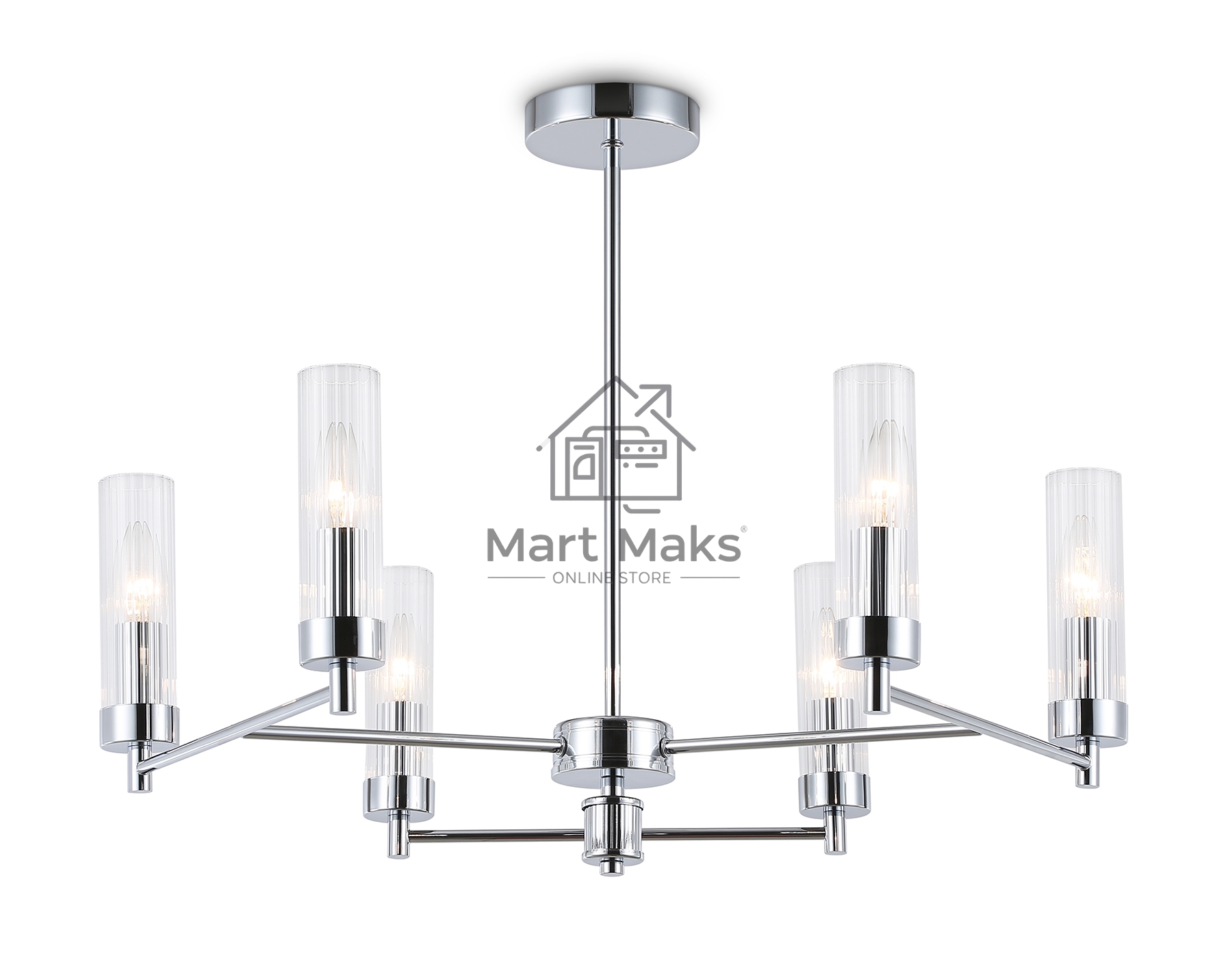 Люстра Ambrella light LH55151/6 CH/CL хром/прозрачный E14/6 max 40W D675*520