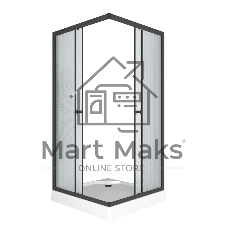 Душевой уголок BAU Stil Hit Black с поддоном 80x80х195, рифленое закаленное стекло, черный профиль