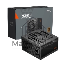 Блок питания PCCooler YK850H, 850Вт, 80+ Bronze, 120мм, немодульный, черный