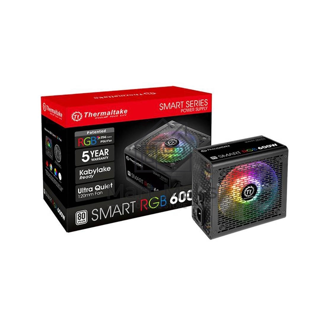 Блок питания Thermaltake Smart RGB (PS-SPR-0600NHSAWE-1), 600Вт, 80 PLUS, 120мм, черный