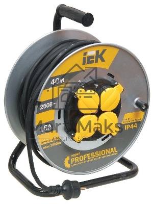 Катушка УК40 Iek WKP16-16-04-40-44 на мет с т/з 4 места 2 Р + P Е /40м КГ 3х1,5мм2 IP44 Катушка УК40 Iek WKP16-16-04-40-44 на мет с т/з 4 места 2 Р + P Е /40м КГ 3х1,5мм2 IP44