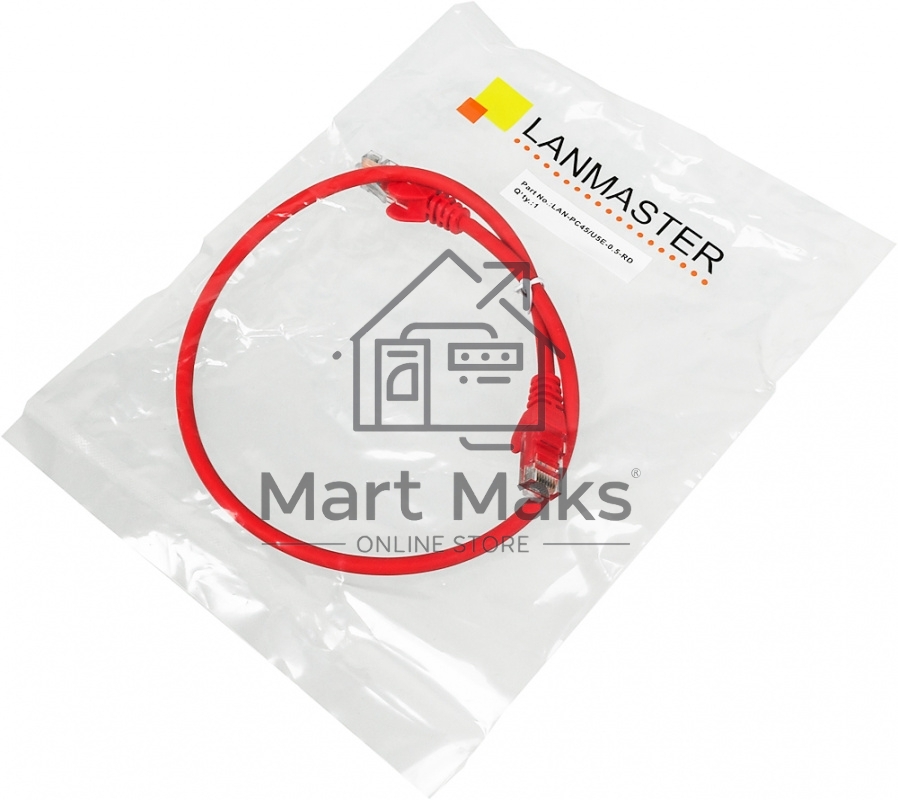 Кабель Патч-корд Lanmaster utp LAN-PC45/U5E-0.5-RD вилка RJ-45-вилка RJ-45 кат.5е 0.5м красный LSZH (уп.:1шт)