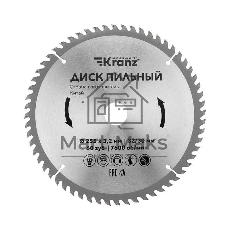 Диск пильный 255 мм х 60 зуб х 32/30 мм Kranz