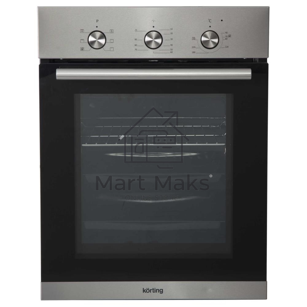 Встраиваемая электрическая духовка Korting OKB 4630 CMX / 59.6 х 45 x 55 см, 6 режимов нагрева, механическое управление, утапливаемые переключатели, таймер, нержавеющая сталь