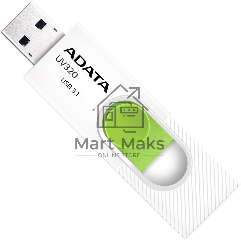 Флешка USB ADATA R/W 256GB USB 3.2 Gen1 AUV320-256G-RWHGN White/Green