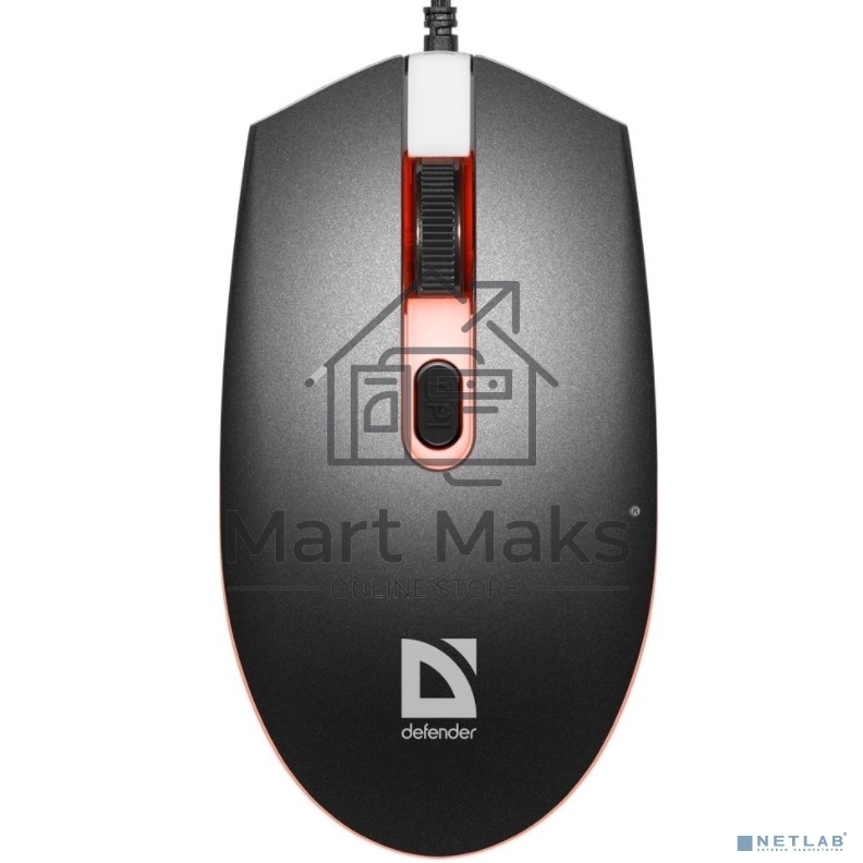 Мышь проводная Defender Dot MB-986 черный, 1600 dpi, USB, кнопки - 4