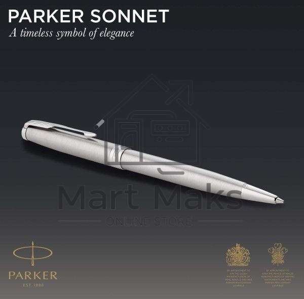 Ручка шариковая Parker Sonnet Core K526 (CW1931512) Stainless Steel CT M, черные чернила, подарочная коробка
