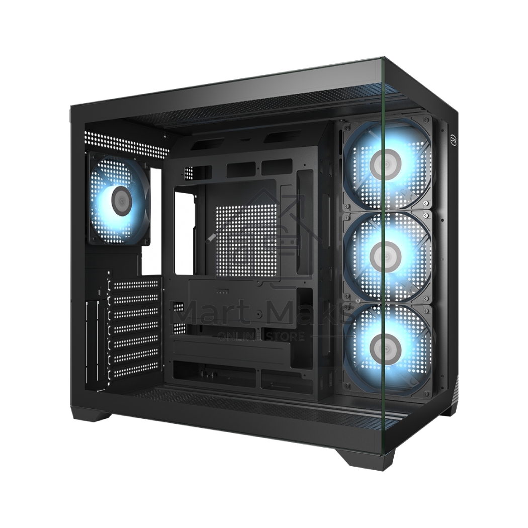 Корпус без блока питания PCCooler C3T700 ARGB BK, Midi-Tower, TG, 4x120mm ARGB, 1xUSB-A 3.0 + 1xUSB-A 2.0 + 1xUSB-C, ATX, mATX, mITX черный