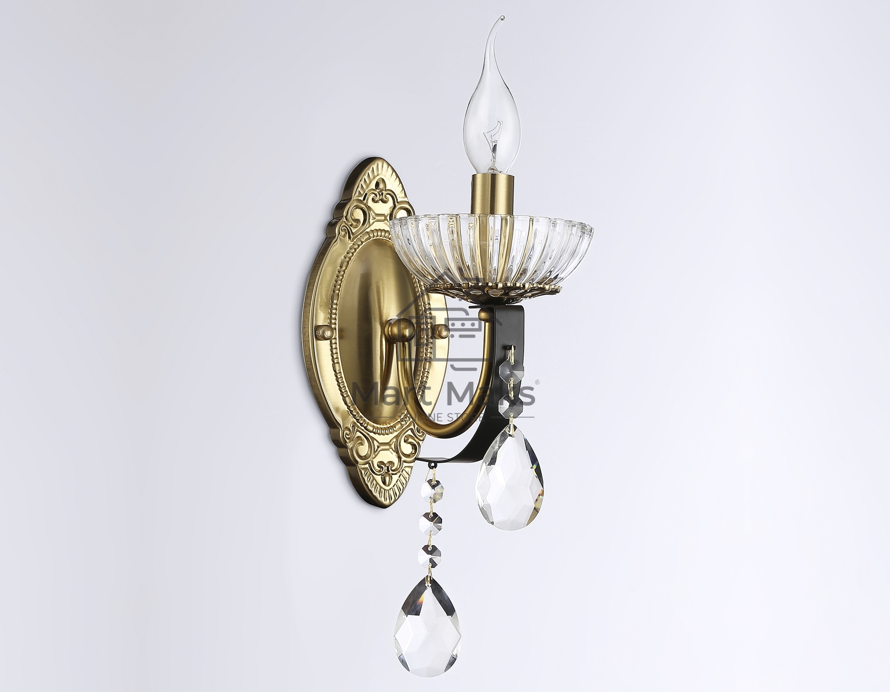 Светильник Ambrella light TR4954 BK/GD/CL черный/золото/прозрачный E14 max 40W 410*120*210