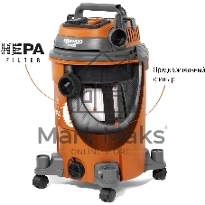 Строительный пылесос Daewoo DAVC 2516S 1600Вт (уборка: сухая/сбор воды/выдув) оранжевый