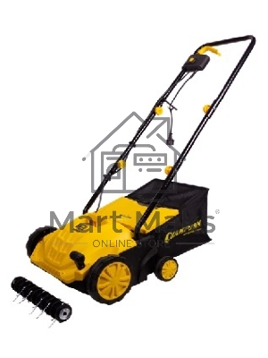 Скарификатор электрический CHAMPION ESC1532 Мощность двигателя 1500 Вт, Напряжение сети 230,50 В, Гц, Вес c травосборником 9,3 кг, Ширина обработки 320 мм, Высота аэрации -4/0/+4/+12 мм, Высота скарификации -12/-8/-4/+4 мм, Тип/объем травосборника ткань/3