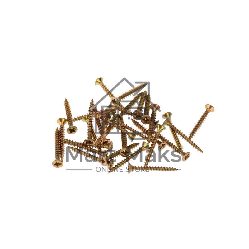 Саморез универсальный 3,5х30, желтый цинк, пакет (1000 шт/уп) KRANZ