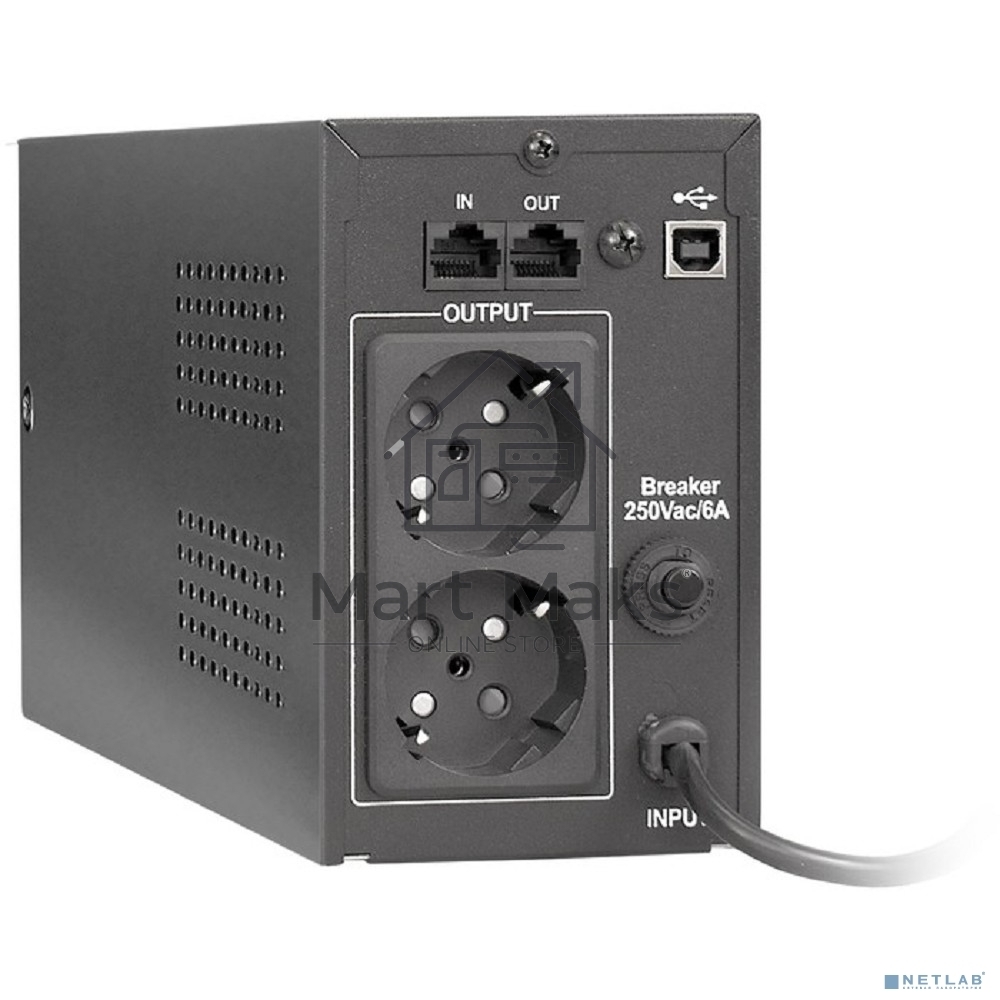 Источник бесперебойного питания ExeGate EP285478RUS Power Smart ULB-850.LCD.AVR.EURO.RJ.USB<850VA/480W, LCD, AVR, 2 евророзетки, RJ45/11, USB, Black>