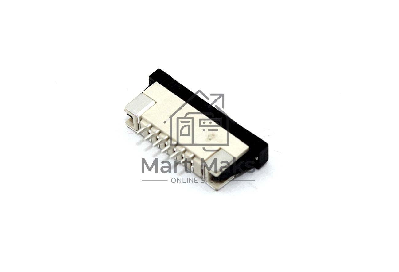 Разъем FPC  Half Coverage Top Contact 1.0K-BS-6PWB 6 pin высота 2мм шаг 1мм
