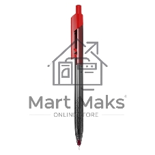 Ручка шариковая автоматическая Deli Arrow EQ01340 прозрачный/красный, d=0.7мм, красные чернила