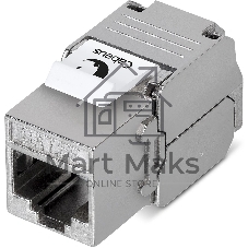 Вставка Cabeus KJ-RJ45-Cat.5e-SH-180-Toolless keystone, 1хRJ45(8P8C), Toolless, кат. 5е, экр., серый