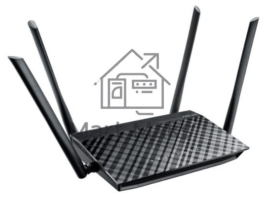 Маршрутизатор беспроводной Asus RT-AC1200 10/100BASE-TX черный (Dual Band)