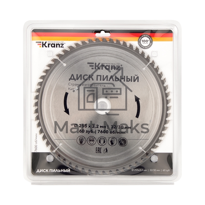 Диск пильный 255 мм х 60 зуб х 32/30 мм Kranz