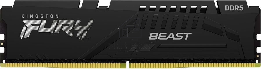 Оперативная память Kingston Fury Beast Black, DDR5, 32GB (1x32 GB), 6000 MHz, CL36, DIMM, радиатор, черный