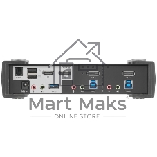 Переключатель KVM ATEN CS1922M-AT-G KVM+Audio+USB 3.0, 1 user USB+DP => 2 cpu USB+DP, со шнурами DP 2x1.5м.+USB 2х1.8м.