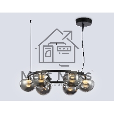 Подвесной светодиодный светильник Ambrella light LH12003/6 BK/GD/SM черный/золото/дымчатый 36W 3000K D760*175