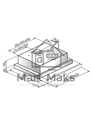 Вытяжка встраиваемая Elikor Интегра 45П-400-В2Л белый/нержавеющая сталь, 45 см, 400 куб. м/ч, 55 дБ