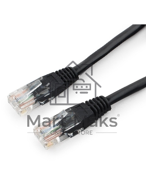 Патч-корд UTP Cablexpert PP12-3M/BK 5e, 3м, литой, многожильный черный