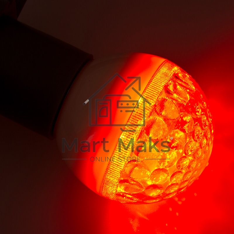 Лампа шар e27 9 LED Ø50мм красная
