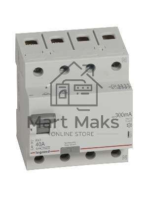Выключатель дифференциального тока (УЗО) 4п 40А 300мА тип AC RX3 Leg 402071