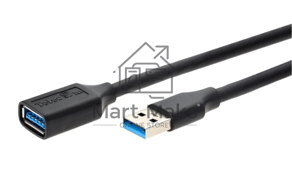 Кабель удлинительный USB3.0 Am-Af 1m Telecom черный (TUS708-1M)